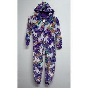 Unicorn Pajamas Girls Size M 7 8 One Piece Unionsuit Plush Halloween Costume